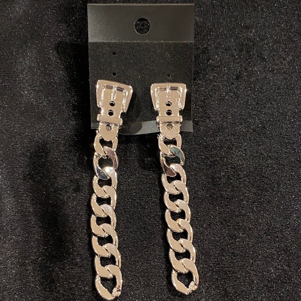 Silver Chain Drop Earrings